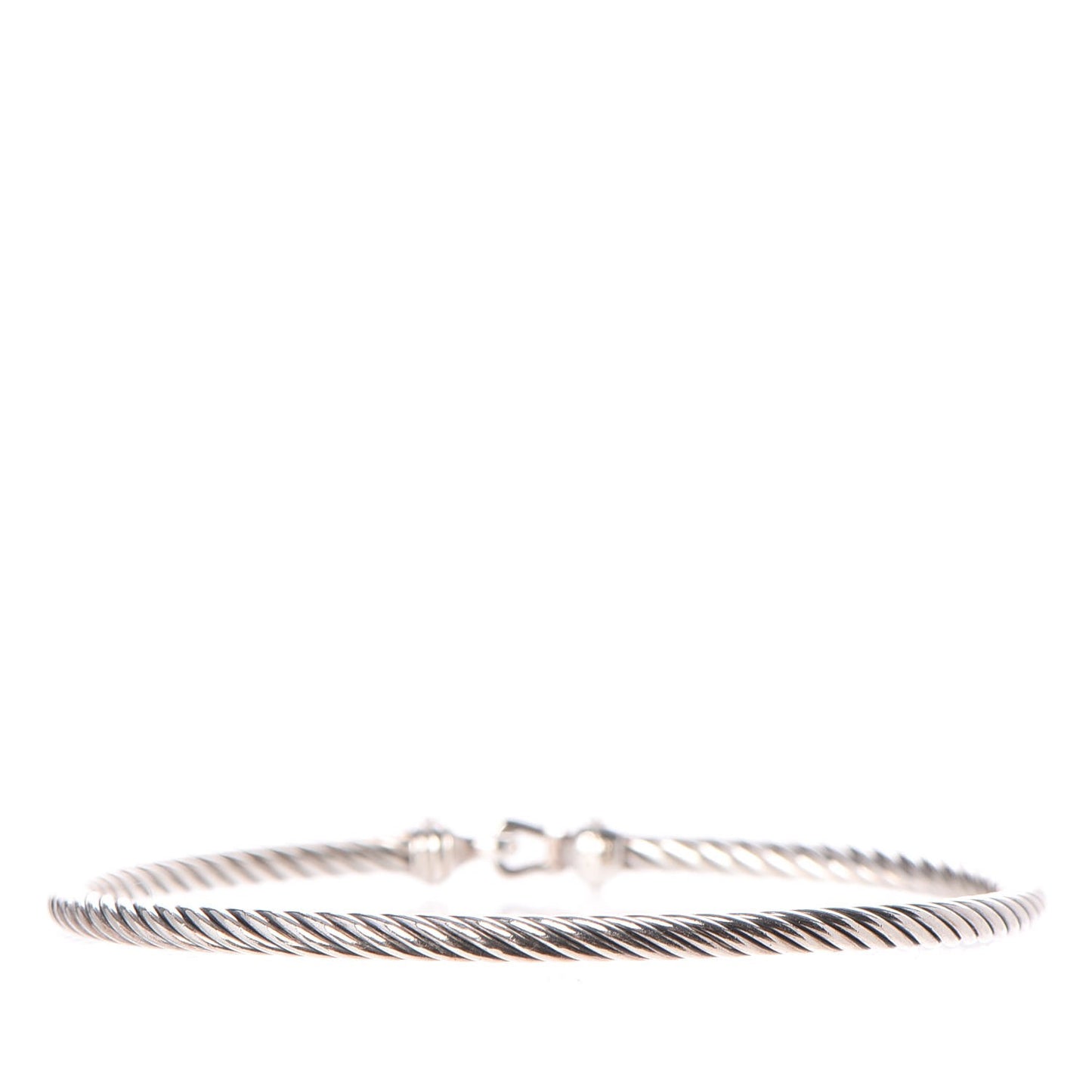 Sterling Silver Diamond 3mm Cable Buckle Bracelet