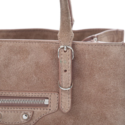 Balenciaga Baby Daim Calf Suede Papier Mini A4 Zip Around Tote Bois De Rose 11 of 11