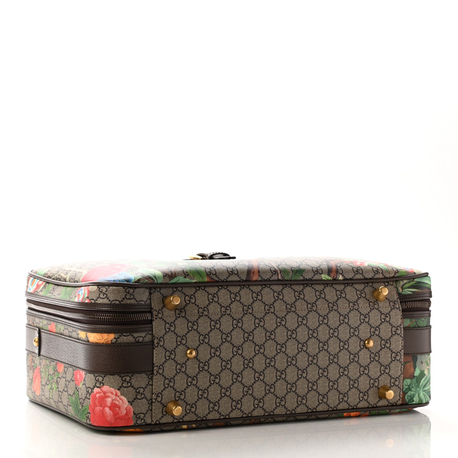 Gucci GG Supreme Monogram Tian Web Suitcase Beige Multicolor New Acero 4 of 11