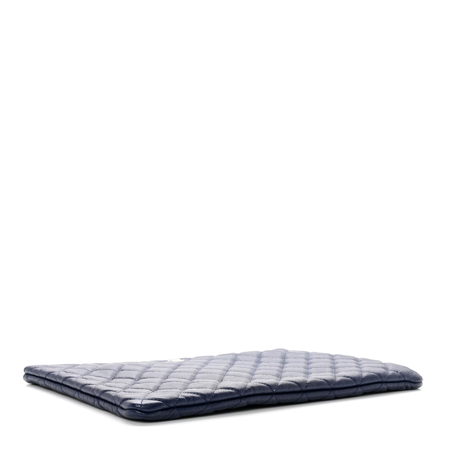 Caviar Quilted Large Cosmetic Case Navy
