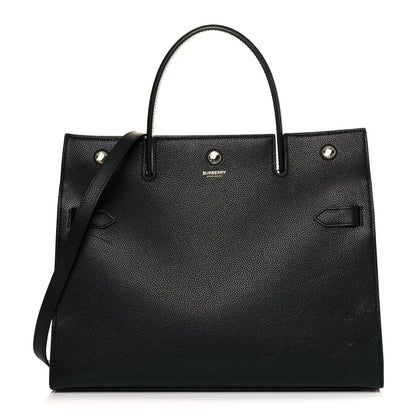 Burberry Grainy Calfskin Medium Title Bag Black 1 of 13