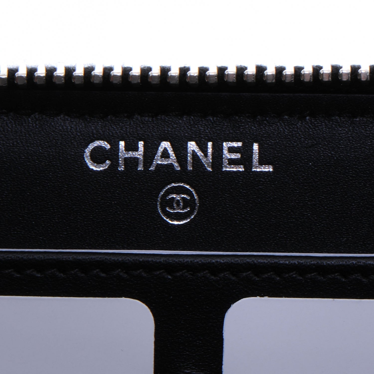 Chanel Glittered Calfskin Quilted Large Gusset Zip Wallet Black 5 of 8