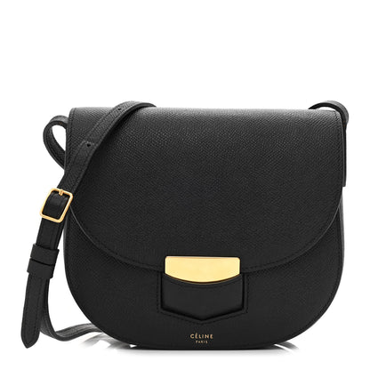 Celine Grained Calfskin Small Trotteur Black 1 of 13