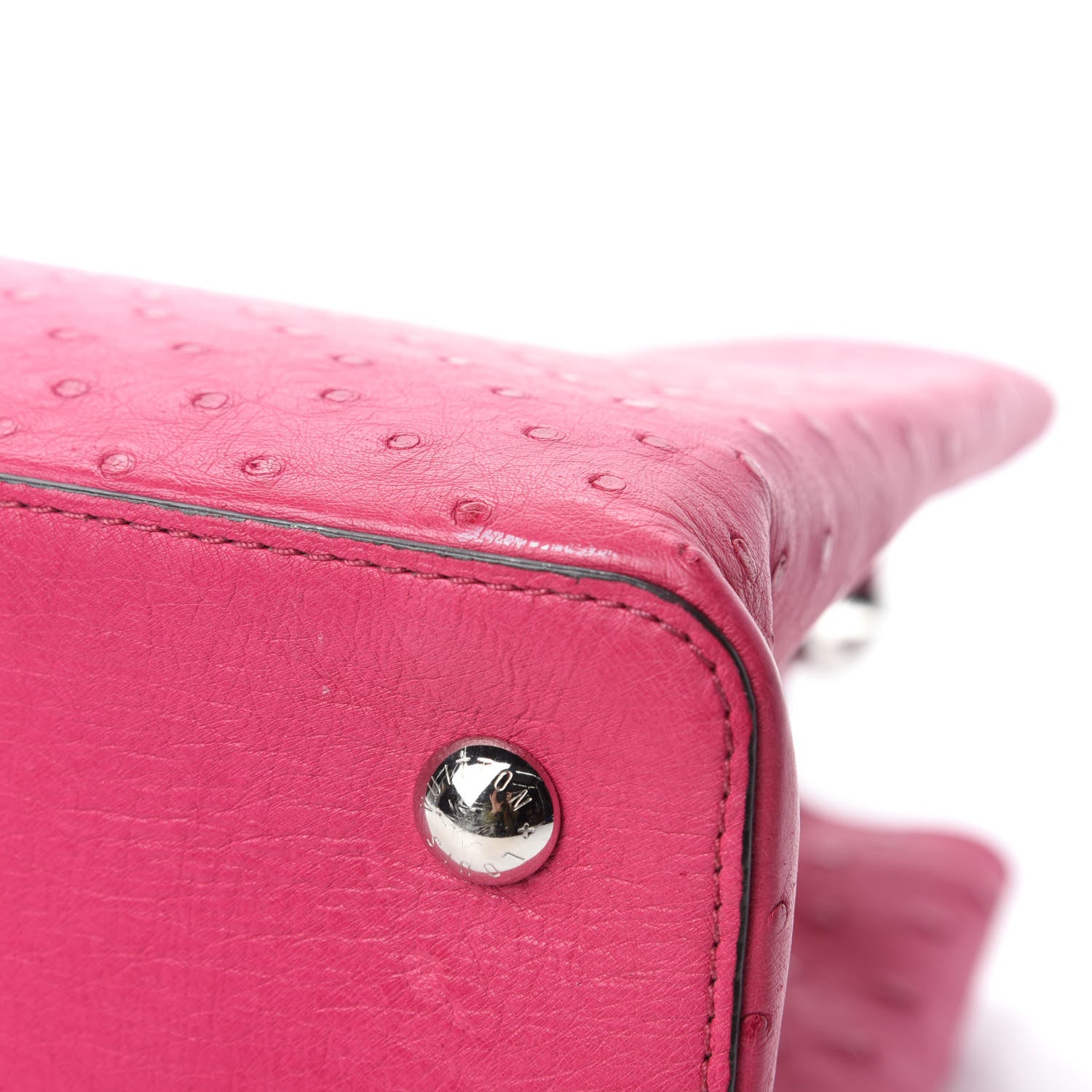 Louis Vuitton Ostrich Capucines MM Currant 8 of 11