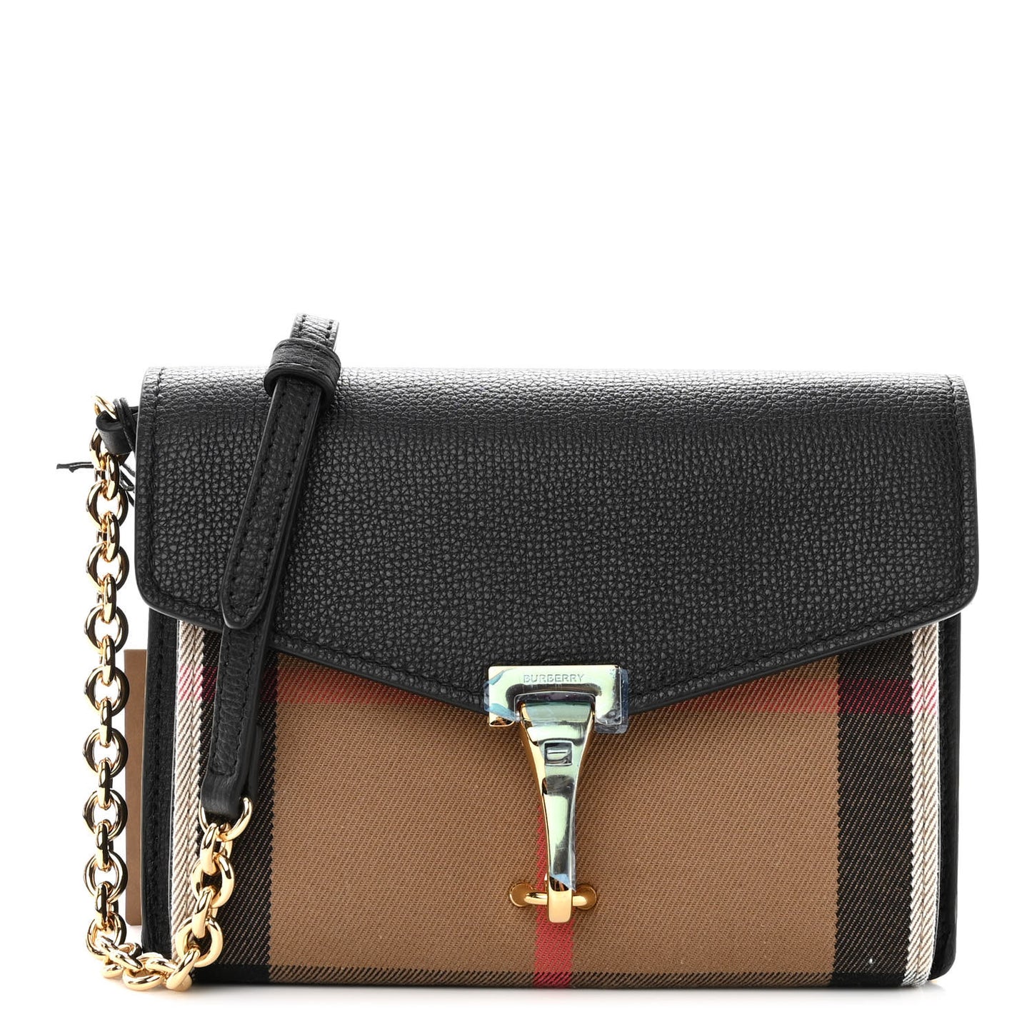 Derby Calfskin House Check Baby Macken Crossbody Bag Black