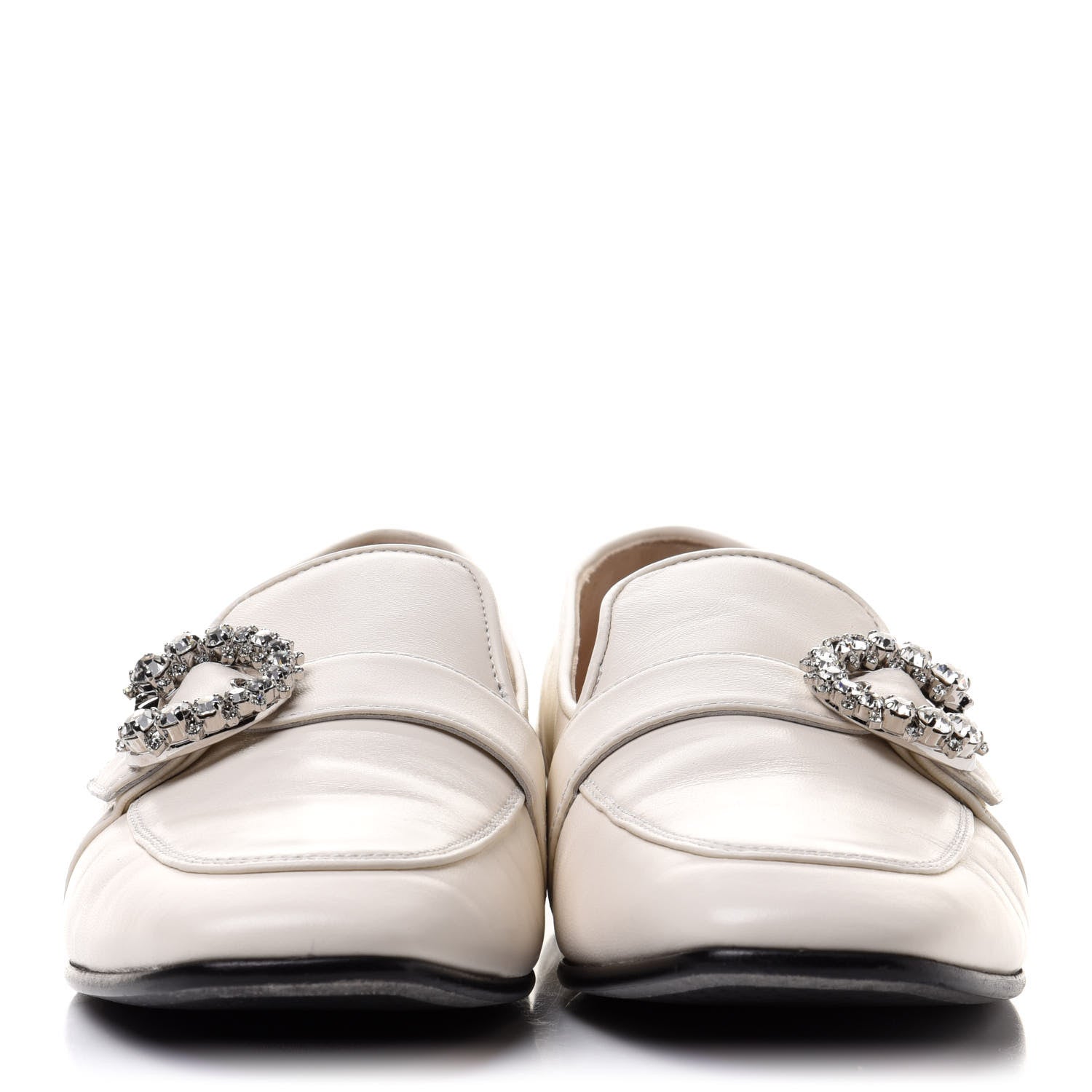 Jimmy Choo Nappa Crystal Mani Flat Loafer 39.5 Latte 2 of 12