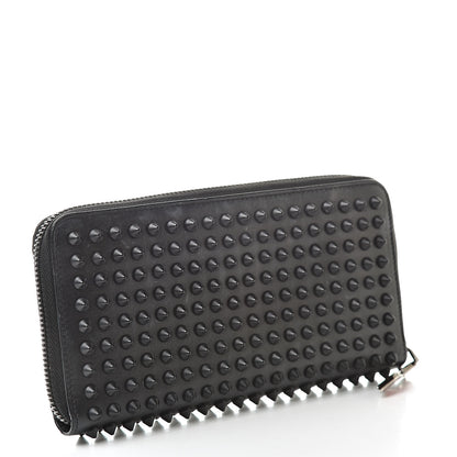 Christian Louboutin Calfskin Panettone Spiked Zip Around Wallet Black 3 of 10