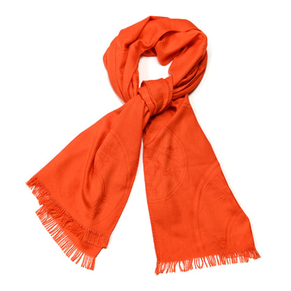 Hermes Cashmere Silk New Libris Stole Orange Exotique 1 of 3