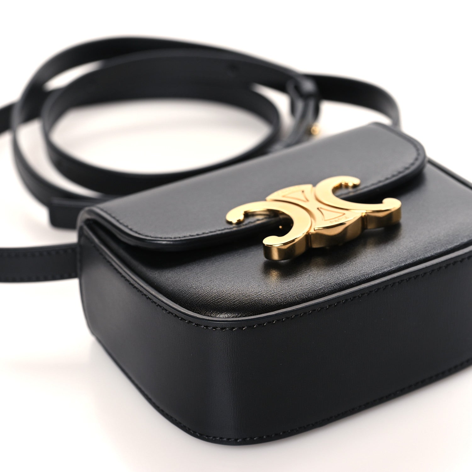 Celine Shiny Calfskin Mini Triomphe Black 8 of 9