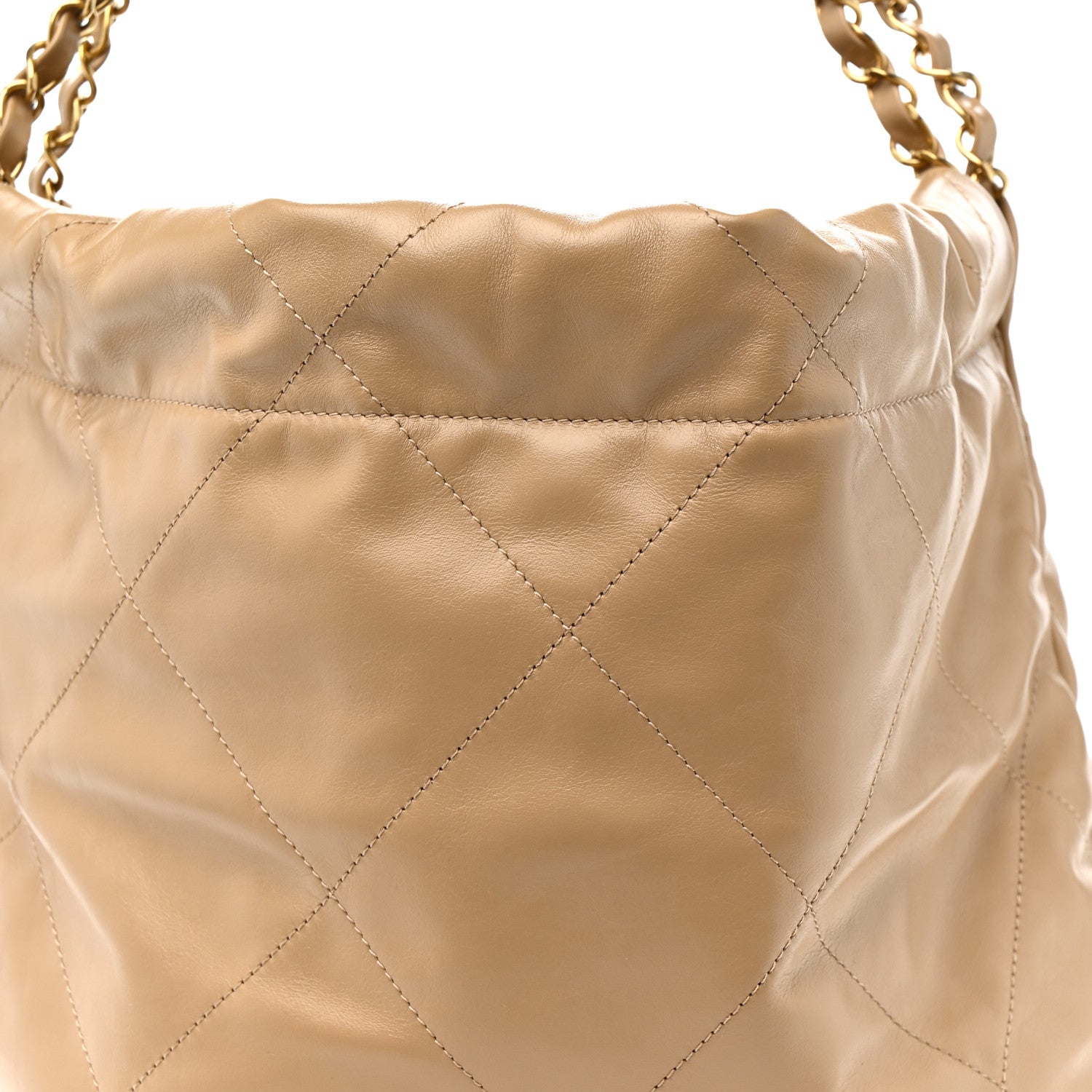 Chanel Shiny Calfskin Quilted Small Chanel 22 Beige Beige 9 of 12