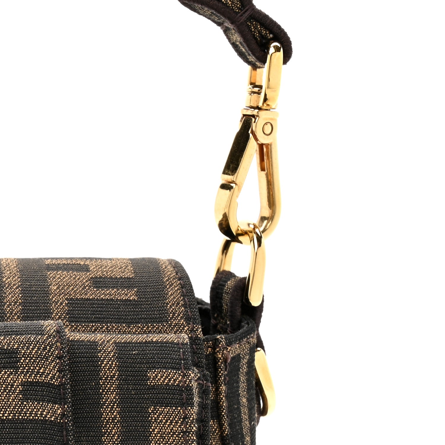 Fendi Fabric Jacquard FF 1974 Multipocket Baguette Tobacco Moro 10 of 10