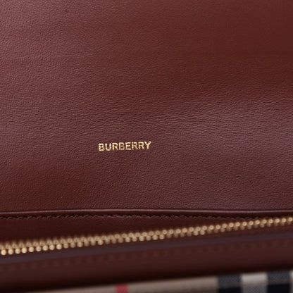 Burberry BURBERY Calfskin Vintage Check Continental Wallet Tan 6 of 7