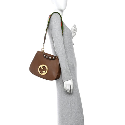Gucci Roxy Calfskin Web Medium Blondie Shoulder Flap Bag Cuir 2 of 11