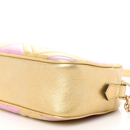 Gucci Metallic Nappa Matelasse Heart Small GG Marmont Chain Shoulder Bag Oro Vecchio Rosa 11 of 12