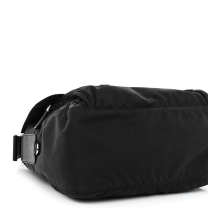 Prada Re-Nylon Vela Saffiano Pocket Double Buckle Messenger Shoulder Bag Black 9 of 11