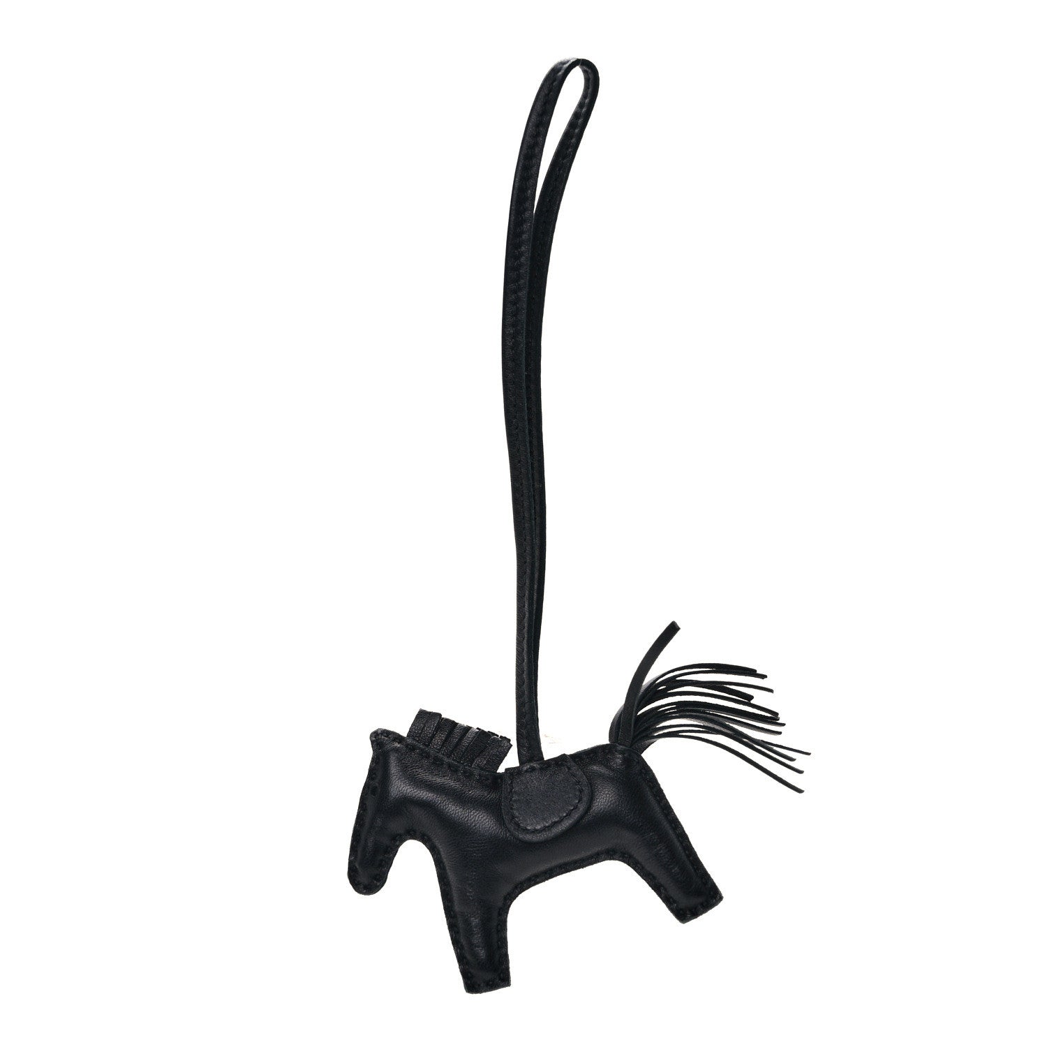 Hermes Milo Lambskin Grigri Rodeo Horse Bag Charm PM So Black 1 of 4