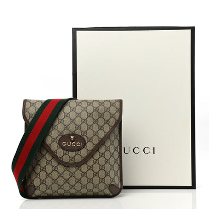 Gucci GG Supreme Monogram Web Medium Neo Vintage Flap Messenger Bag Beige New Acero 12 of 12
