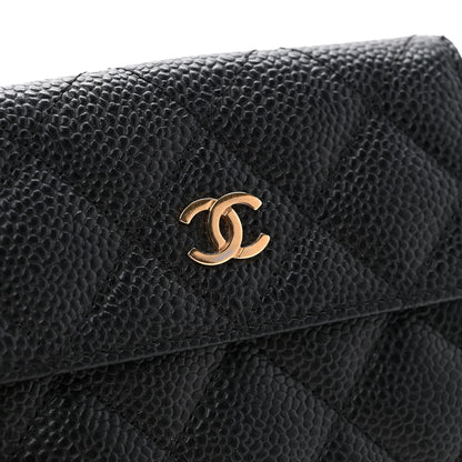 Chanel Caviar Quilted Compact French Flap Wallet Black 11 of 11