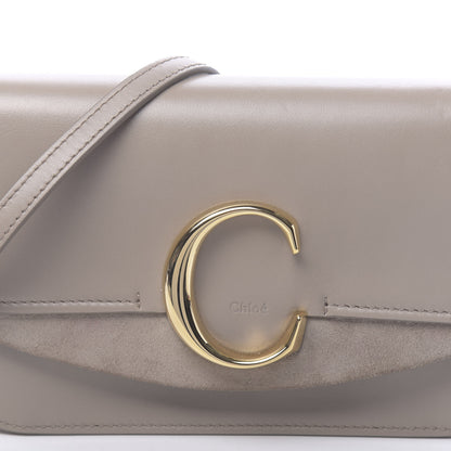 Chloe Calfskin Suede C Clutch With Chain Motty Grey 10 of 11