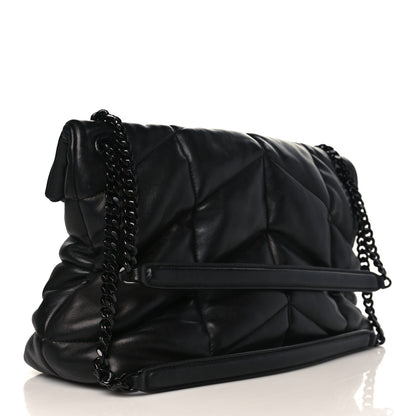 Saint Laurent Lambskin Quilted Monogram Monochrome Small Loulou Puffer Chain Satchel Black 3 of 10
