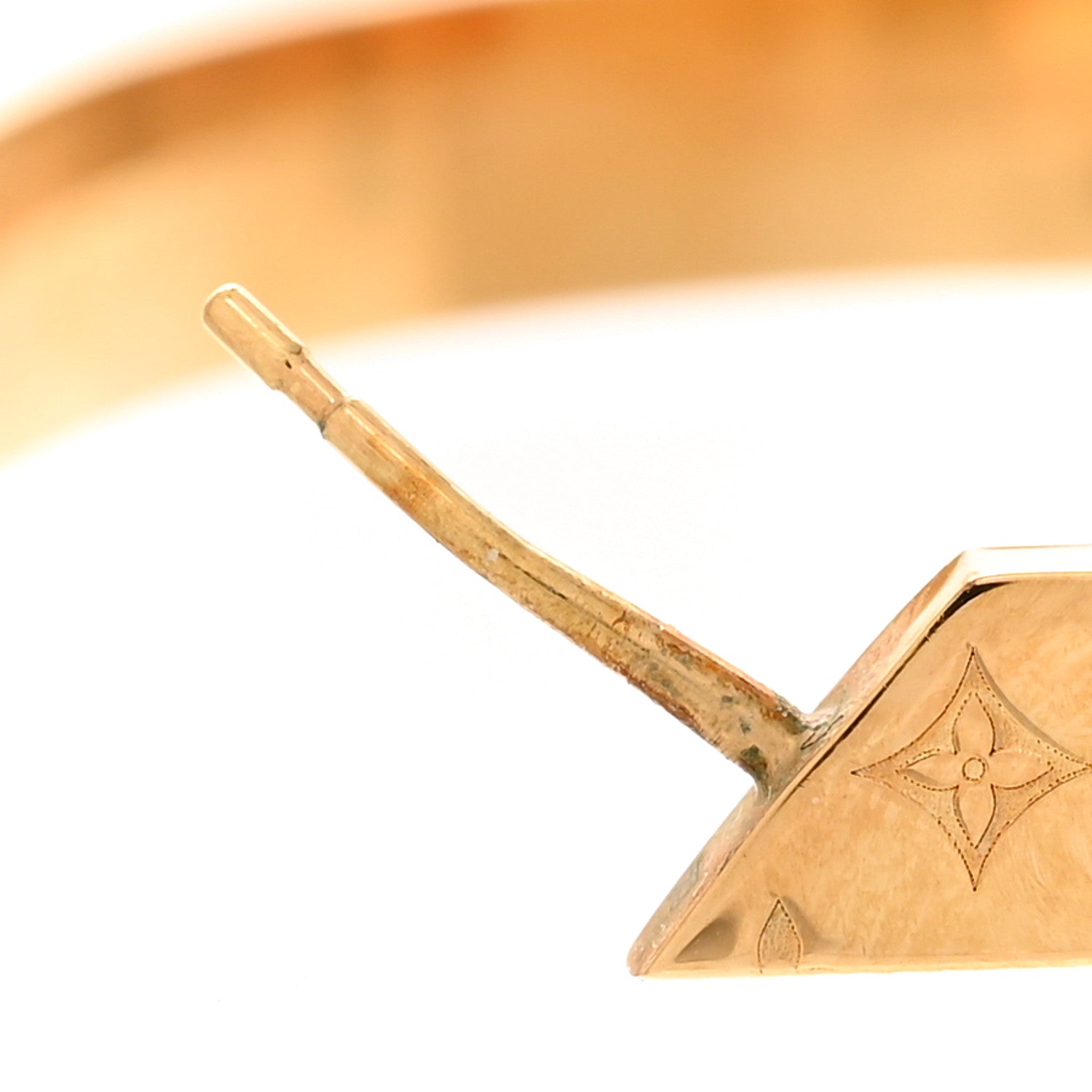 Louis Vuitton Metal Nanogram Hoop Earrings Gold 7 of 10