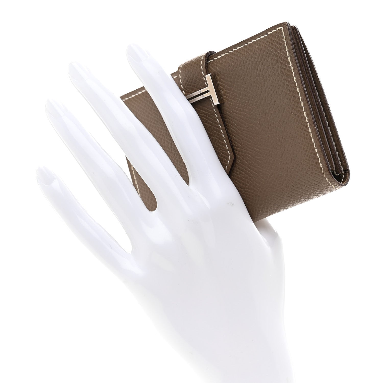Hermes Epsom Bearn Card Holder Wallet Etoupe 2 of 8