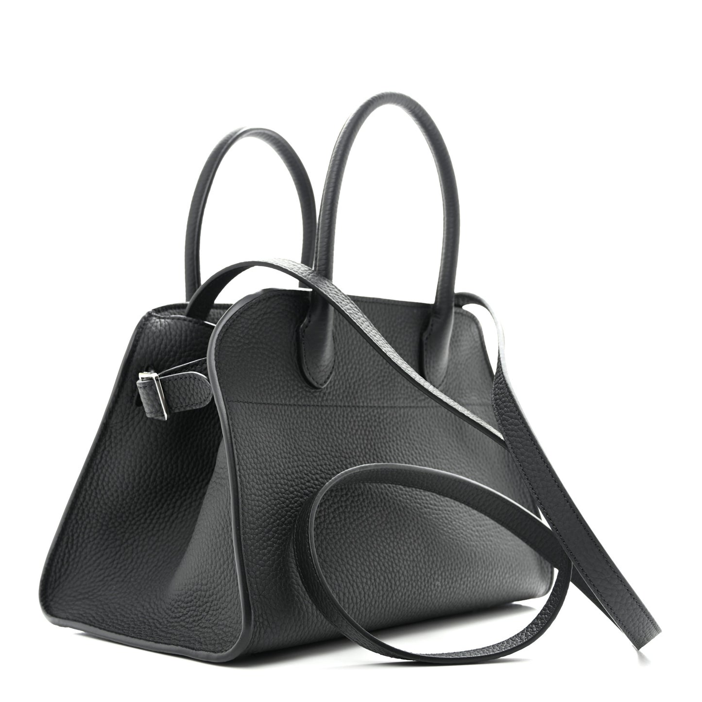 Grained Calfskin Soft Margaux 10 Bag Black