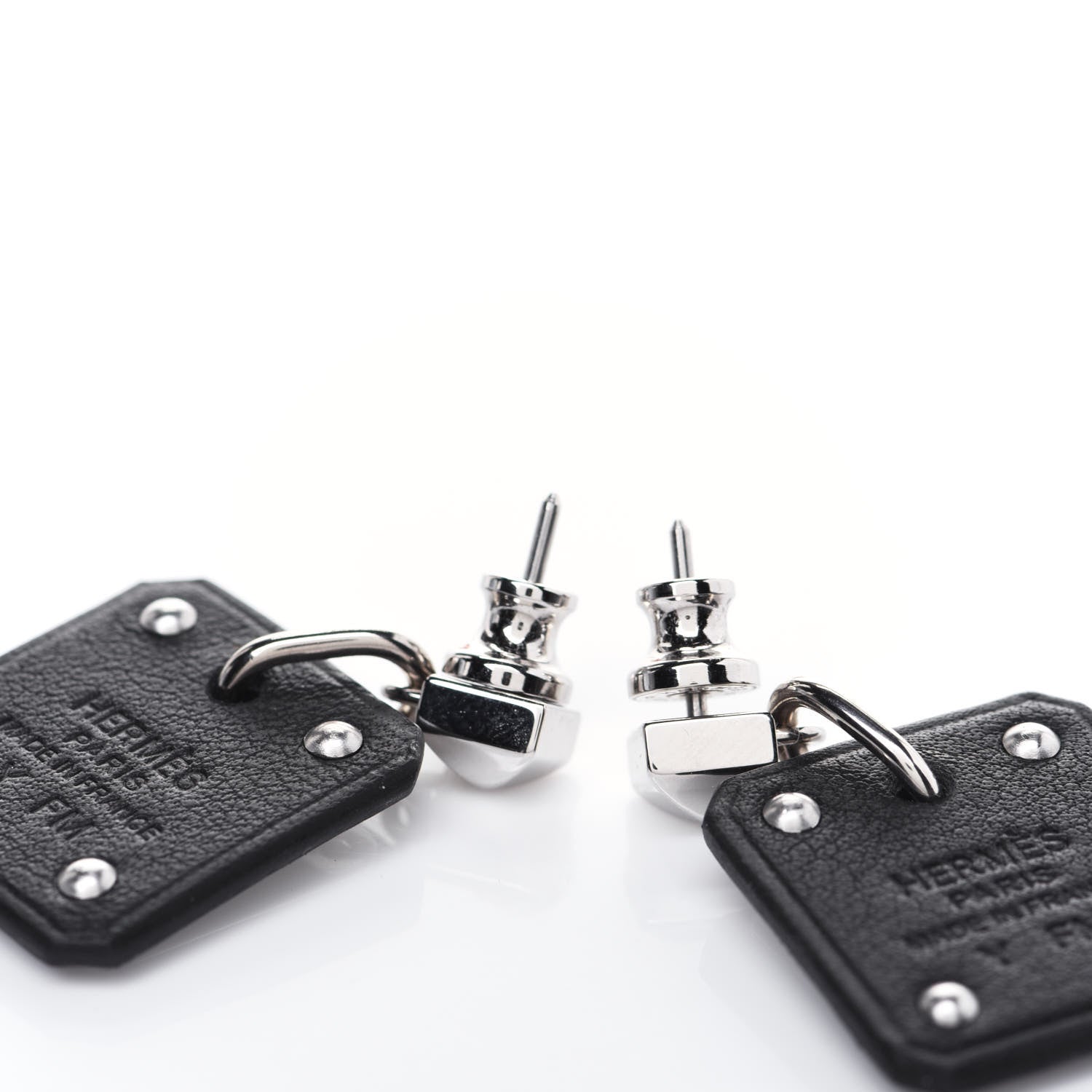 Hermes Palladium Swift As De Coeur Earrings Black 4 of 6