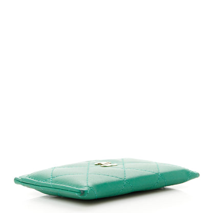 Chanel Lambskin Quilted Card Holder Green 4 of 9