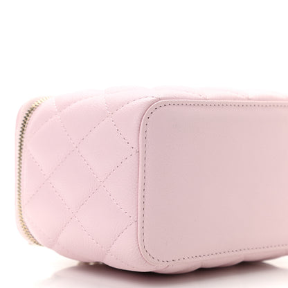 Chanel Caviar Quilted Small Tiny CC Vanity Case With Chain Light Pink 9 of 11