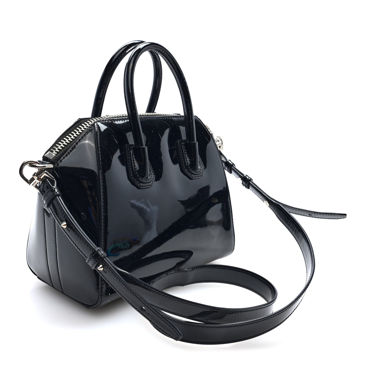Patent Calfskin Mini Antigona Black Black