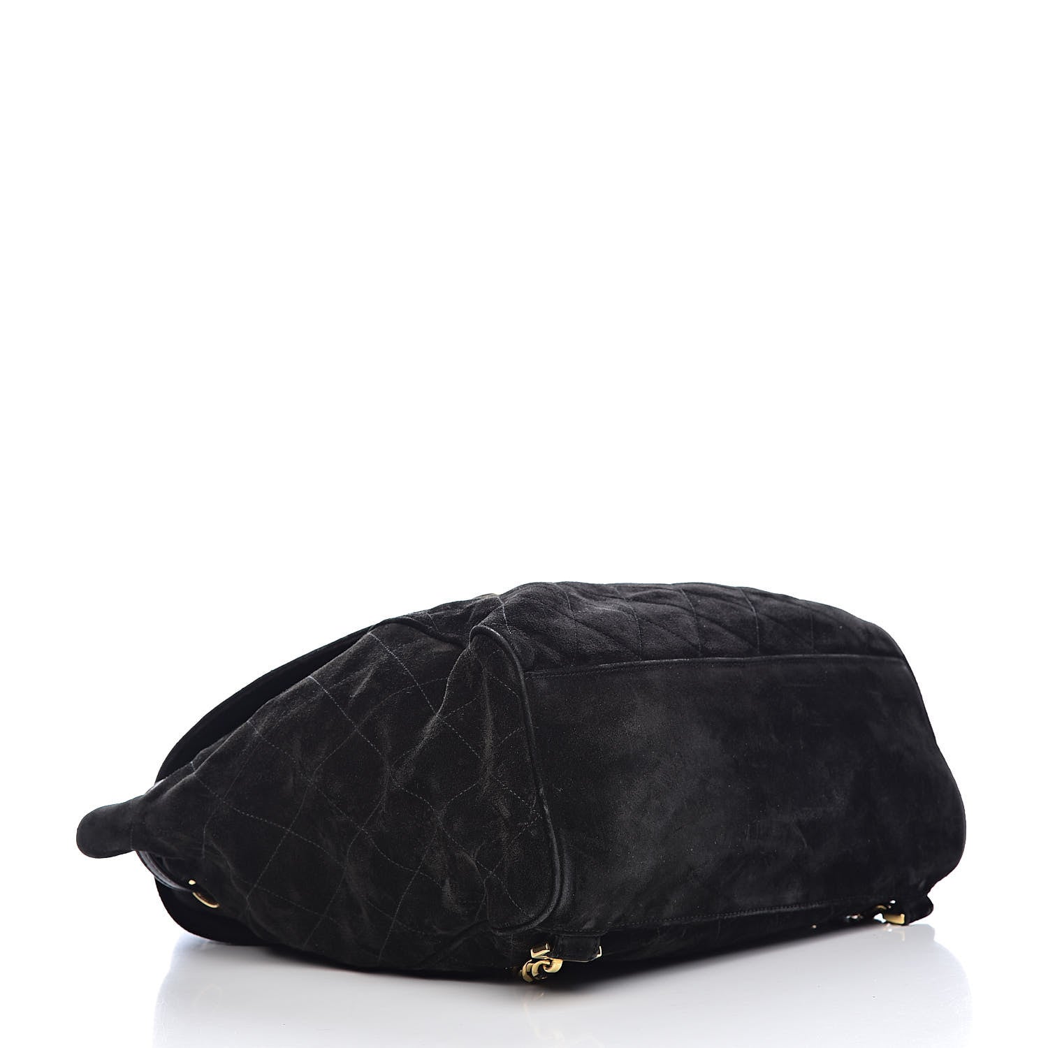 Chanel Suede Quilted Drawstring Backpack Black 4 of 10