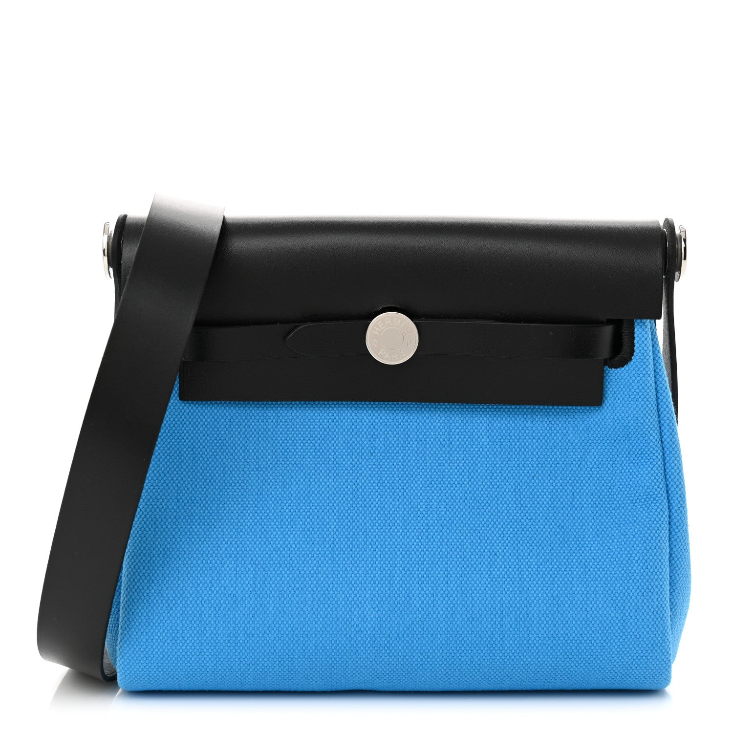 Hermes Military Toile Vache Hunter Herbag Zip Retourne 20 Bleu Riviera Black 1 of 10