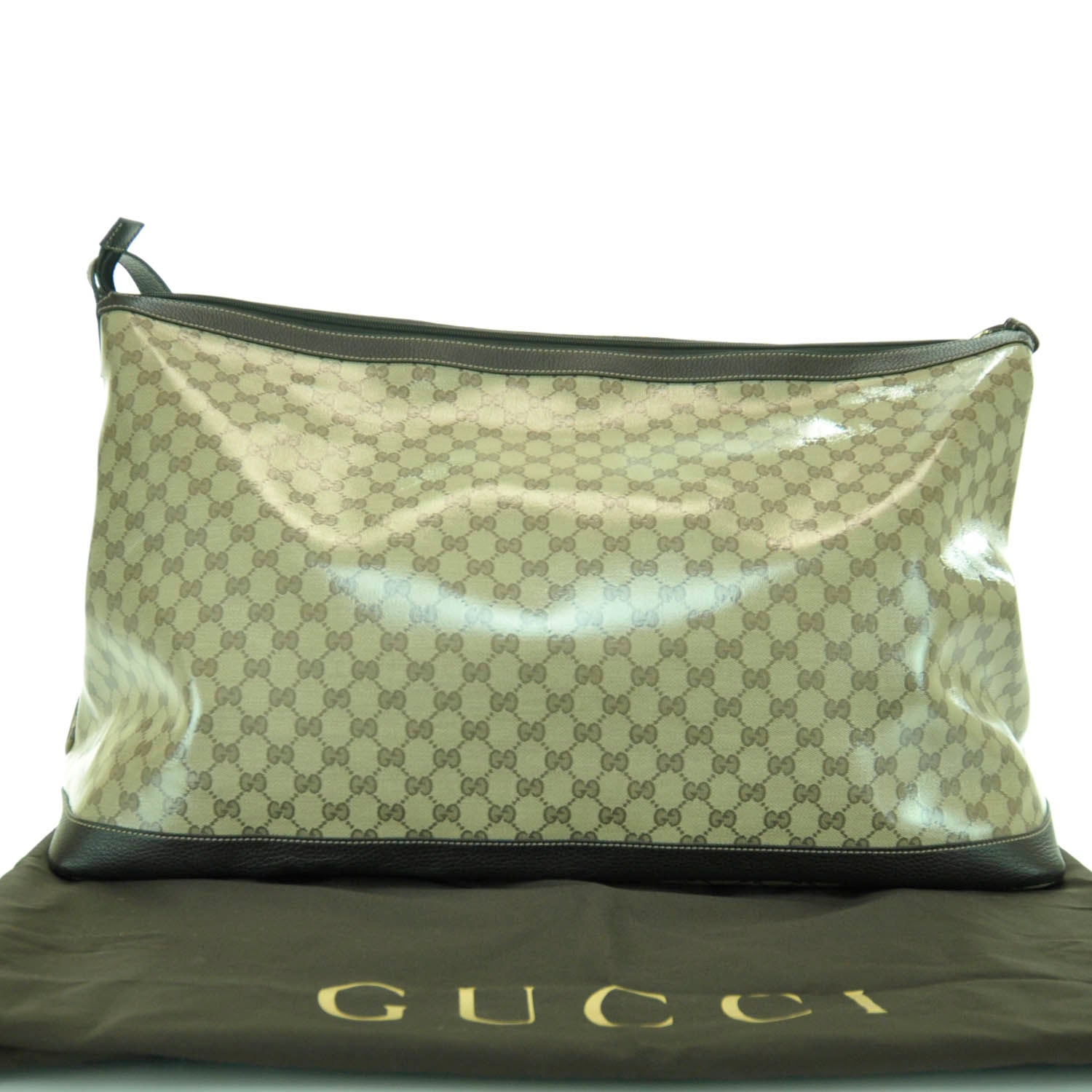 Gucci Crystal Monogram Large Travel Hobo Beige Brown 3 of 9