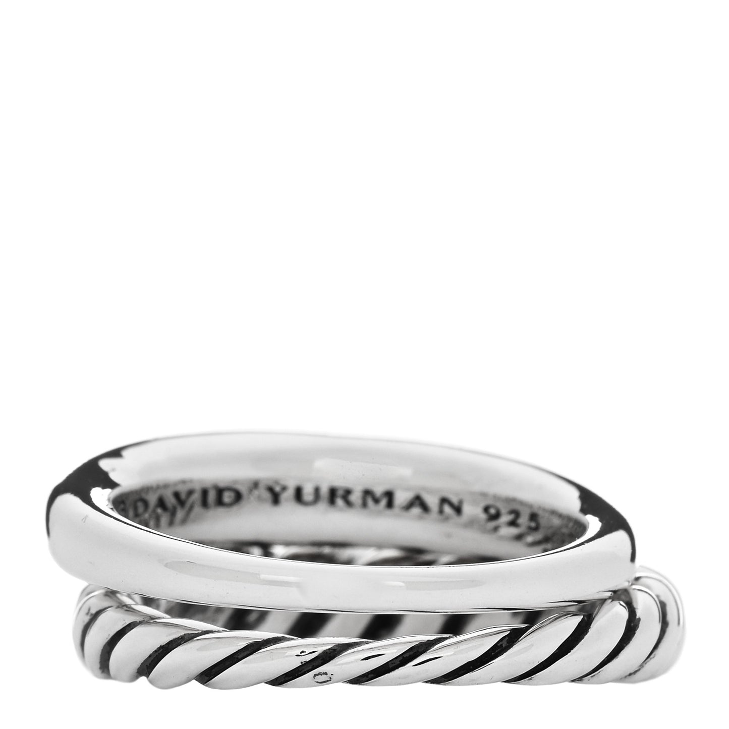 Sterling Silver 5mm Pure Form Set of 2 Stack Rings 58 8.25