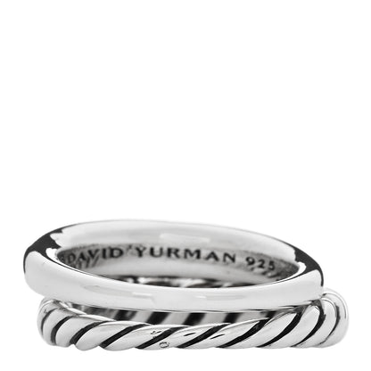 David Yurman Sterling Silver 5mm Pure Form Set of 2 Stack Rings 58 8.25 3 of 6
