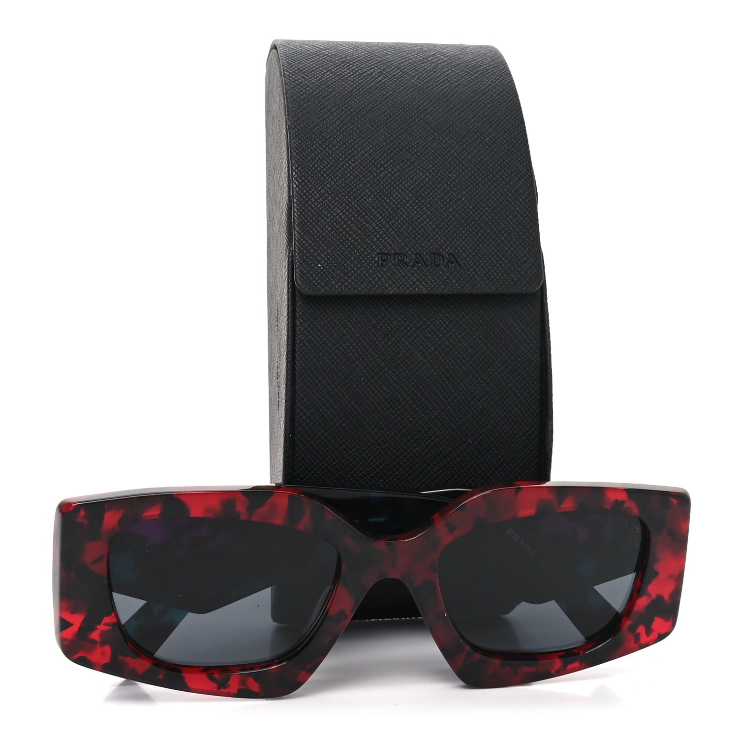 Prada Acetate Square Sunglasses SPR 15Y-F Scarlet Tortoise 7 of 7