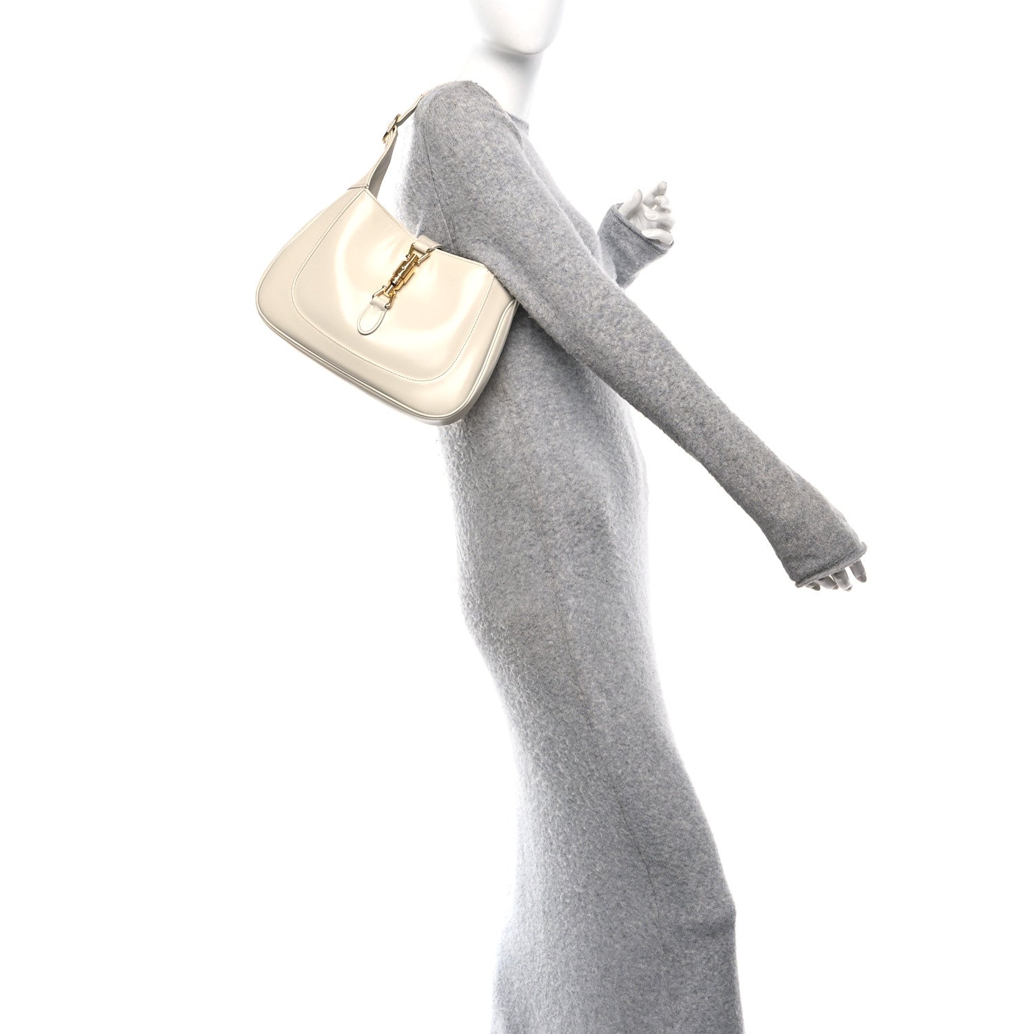 Gucci Boarded Dyana Lux Calfskin Small Jackie 1961 Hobo Mystic White 2 of 10