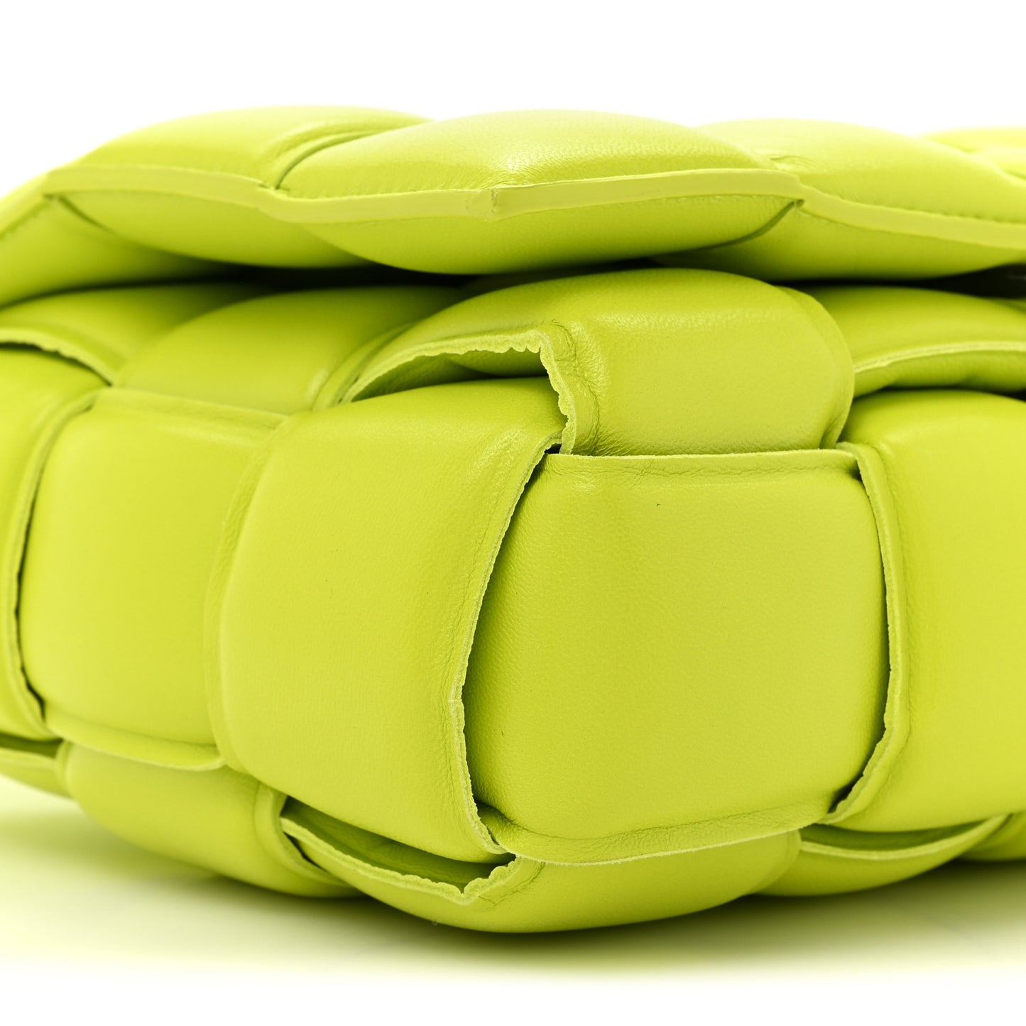 Nappa Maxi Intreccio Padded Cassette Crossbody Bag Kiwi