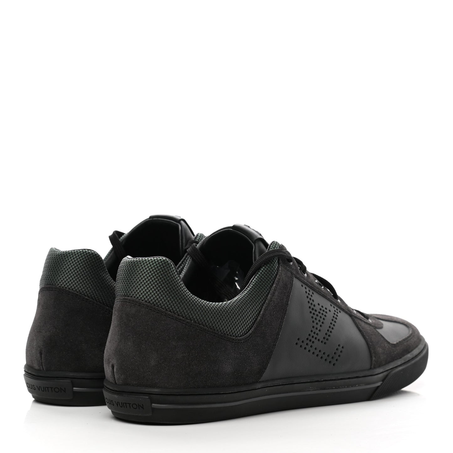 Suede Calfskin Dream On Low Top Sneakers 9 Black Green