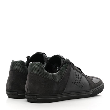 Louis Vuitton Suede Calfskin Dream On Low Top Sneakers 9 Black Green 4 of 12