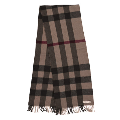 Burberry Cashmere Giant Exploded Check Fringe Scarf Camel 2 of 3