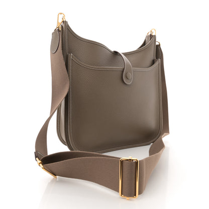 Hermes Taurillon Clemence Evelyne III PM Etoupe 3 of 11