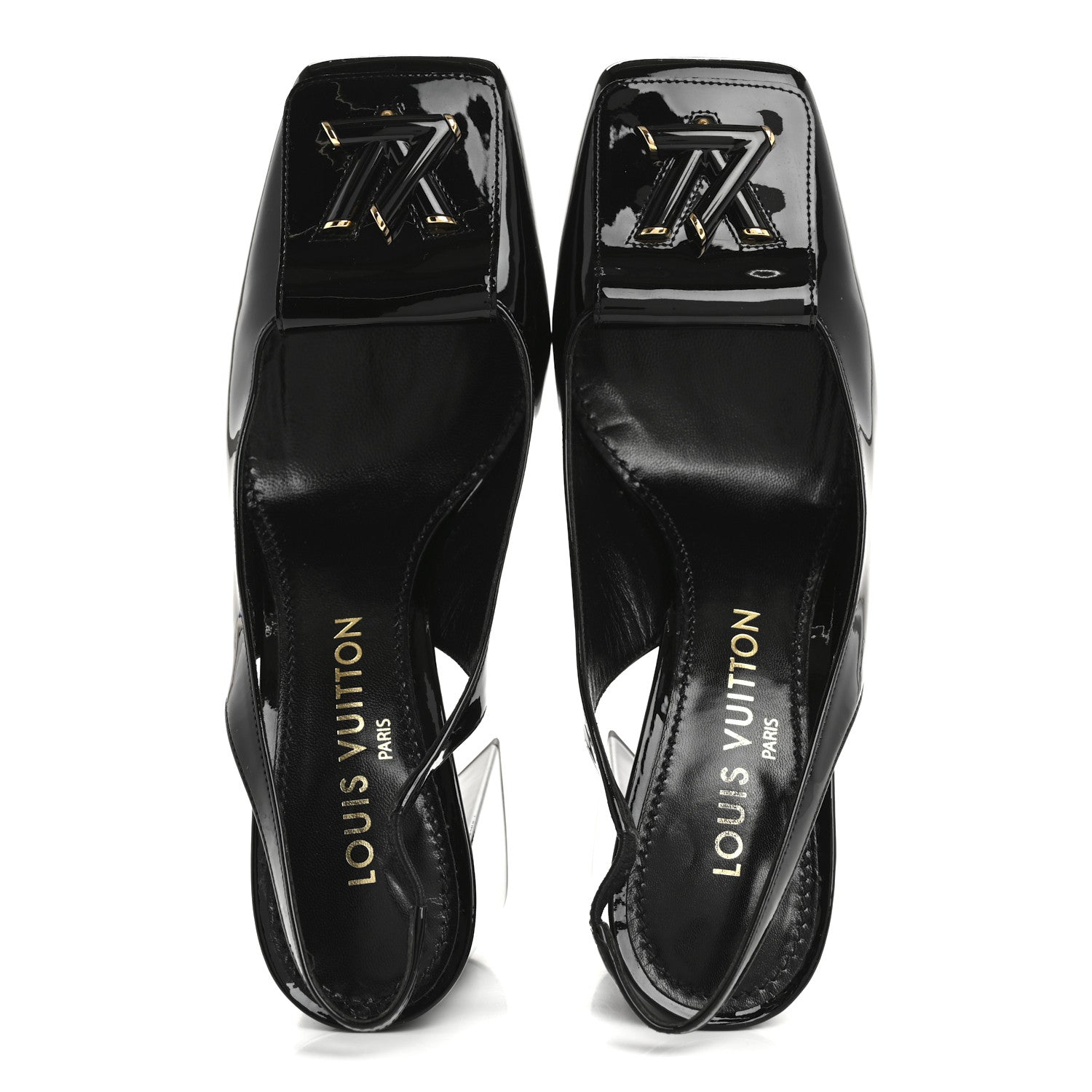 Louis Vuitton Patent Calfskin Shake Slingback Pumps 38 Black 2 of 9