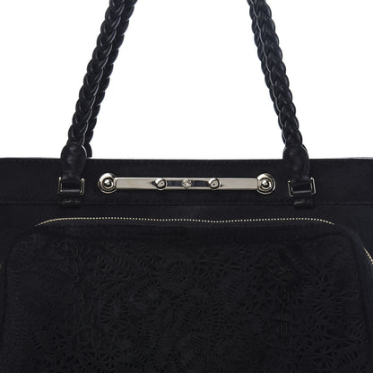 Valentino Garavani Calf Hair Lace Demetra Satchel Black 10 of 12