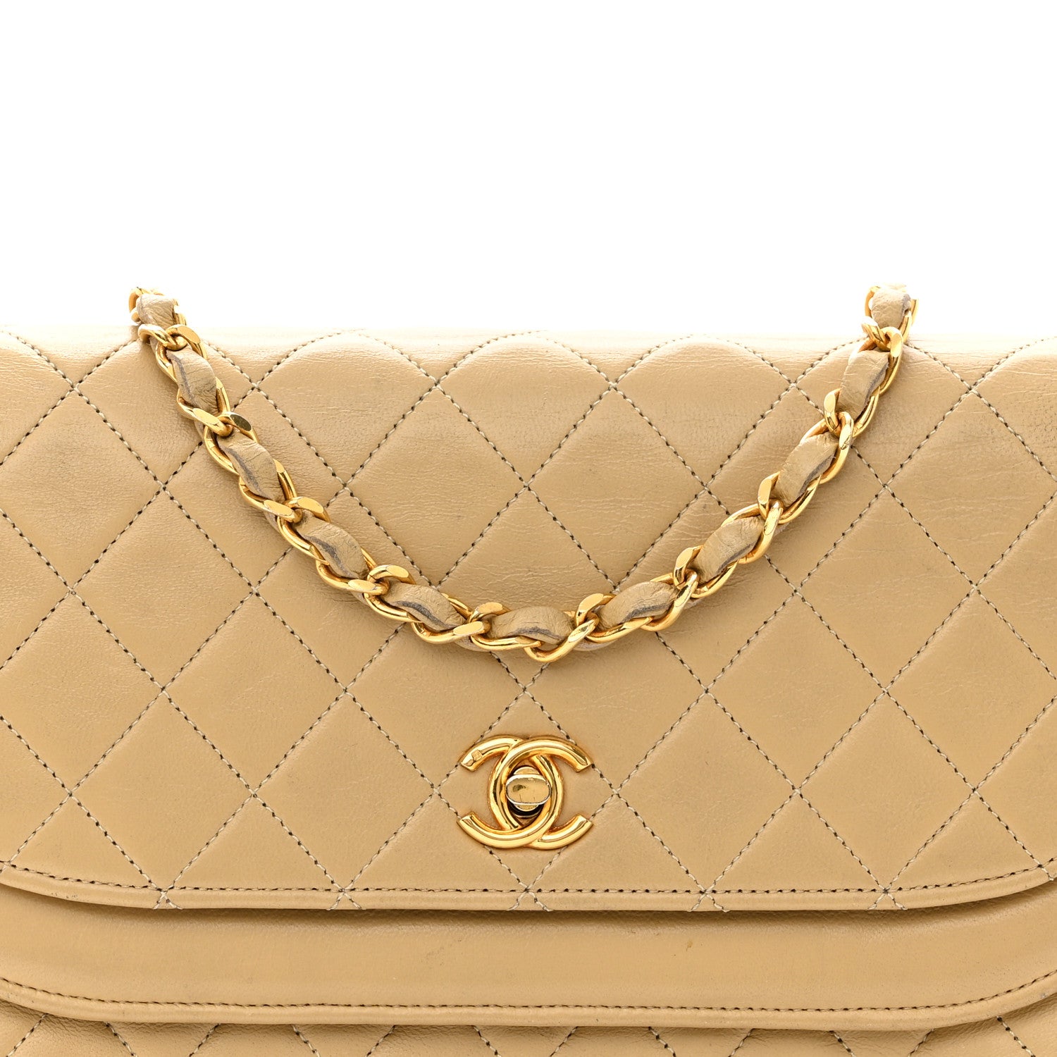 Chanel Lambskin Quilted Medium Single Flap Beige 5 of 12