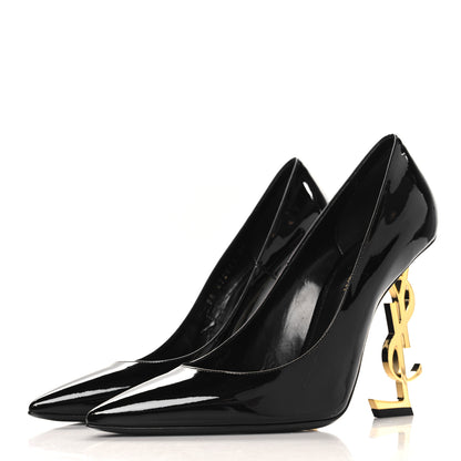 Saint Laurent Patent Opyum 110 Pumps 39 Black Gold 4 of 10