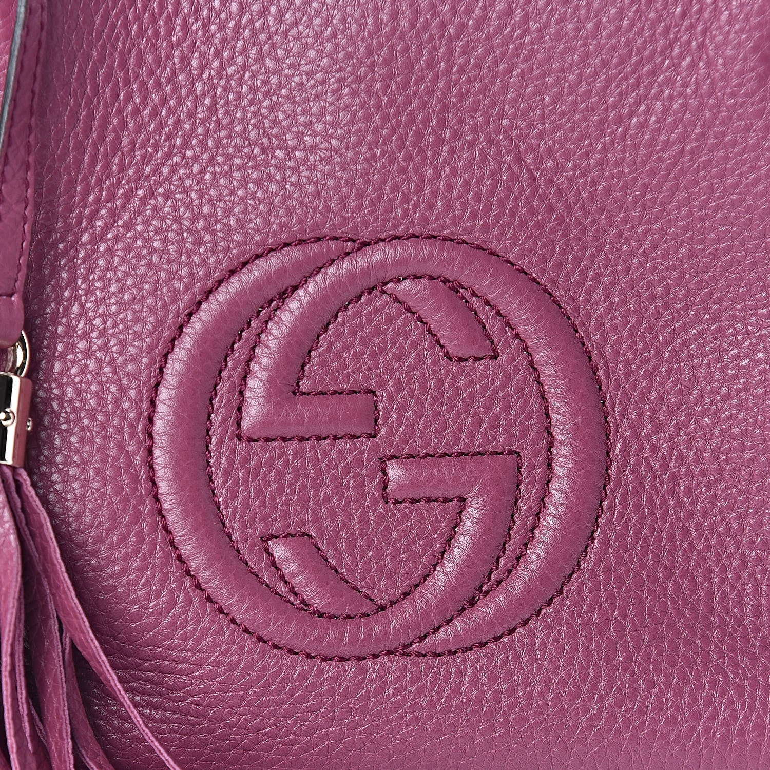 Gucci Pebbled Calfskin Small Soho Chain Shoulder Bag Peonia Flower 10 of 10