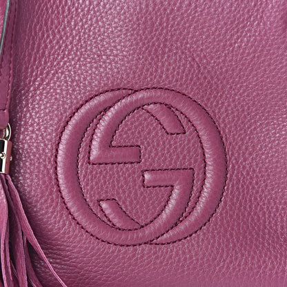 Gucci Pebbled Calfskin Small Soho Chain Shoulder Bag Peonia Flower 10 of 10