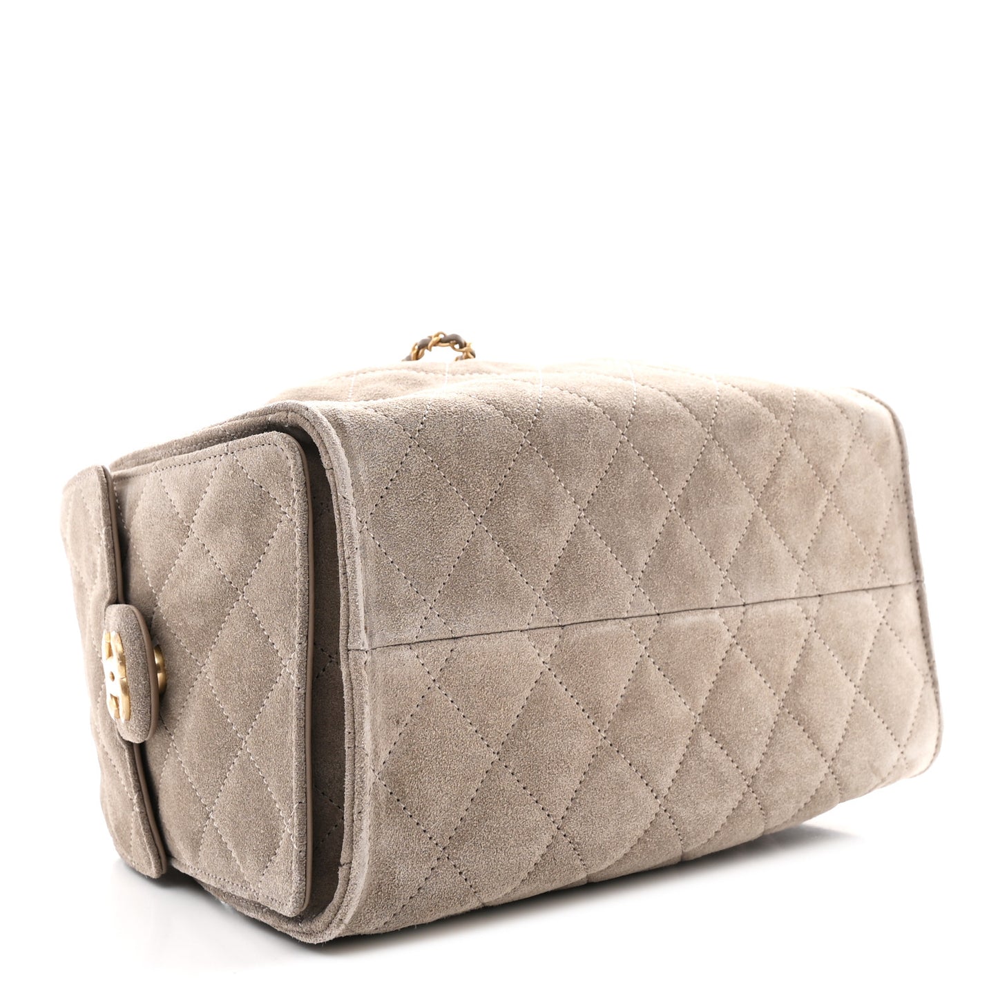 Suede Quilted Small Chanel 25 Handbag Dark Grey